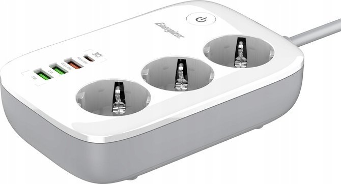 Shirit elektrik inteligjent Energizer EPB2500W02EU, 3x prizë, WiFi, 2m, i bardhë