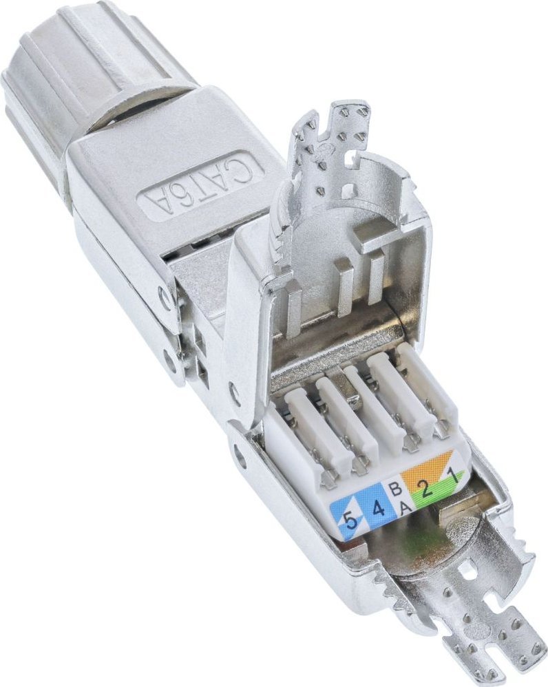 Konektor rrjeti InLine Cat.6A, i mbrojtur, instalim pa vegla, argjendtë