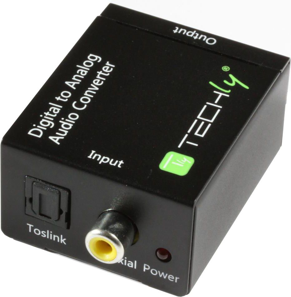 Adapter audio Techly Toslink në RCA, 2.0 dhe 5.1 kanale, i zi