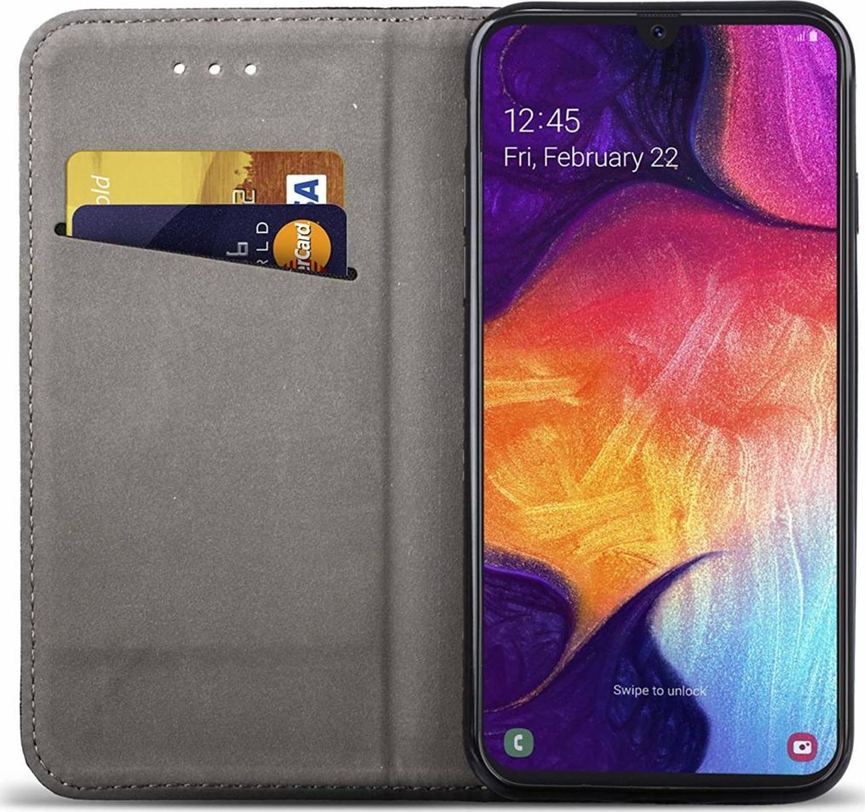 Këllëf libër Blow Smart Case për Samsung Galaxy A55, magnetik, me xhep karte, i zi