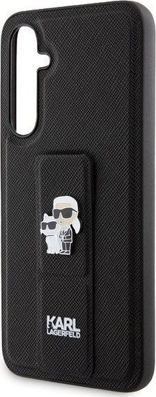 Mbulesë telefoni Karl Lagerfeld për Samsung Galaxy S23 FE, Saffiano Grip Stand, e zezë