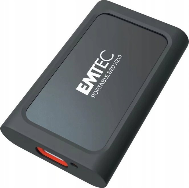 SSD portabël Emtec X210 Elite, 2TB, USB, i zi e kuqe