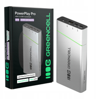 Powerbank Green Cell PowerPlayPro, 20800mAh, 65W, сребрена
