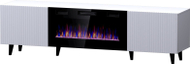 Kabinet TV Bed Meble Paphos EF me oxhak elektrik, 180x42x49 cm, MDF, i bardhë mat