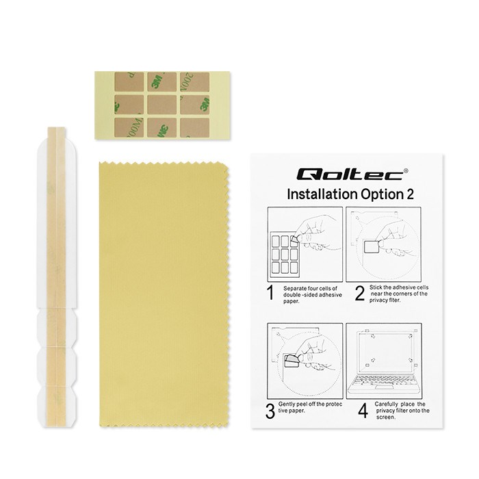 Filtër privatësie Qoltec, 23.8", 16:9, Anti-Reflektues, i zi