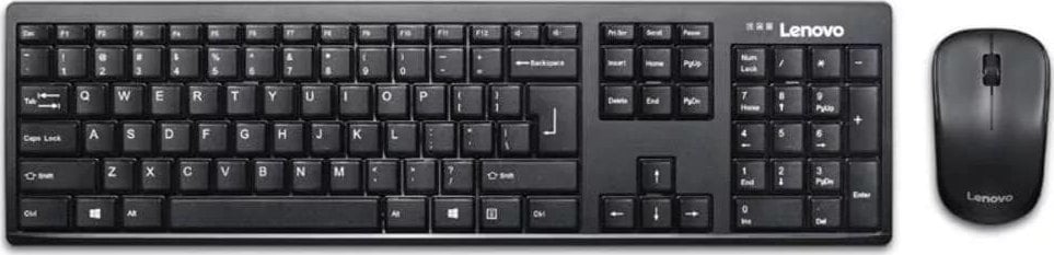 Komplet tastierë dhe maus Lenovo 100 Wireless Combo GX30L66303, pa tela, USB nano receiver, i zi