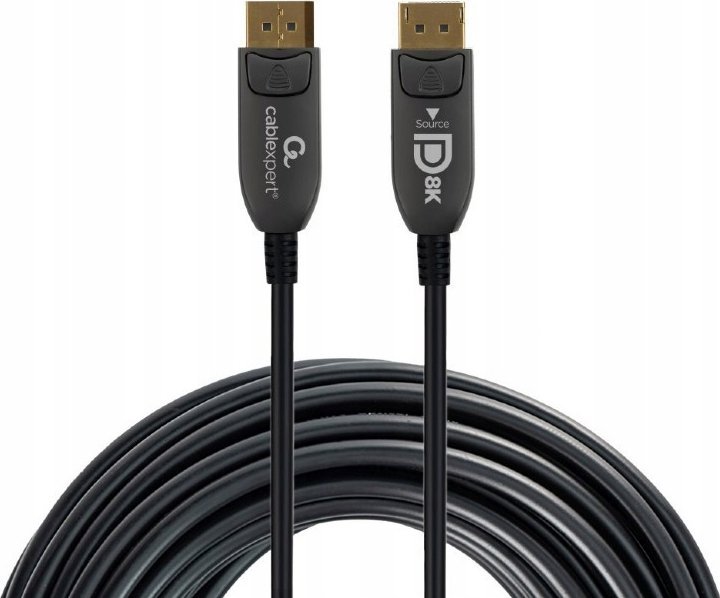 Kabllo Gembird DisplayPort PREM CC-DP8K-AOC-10M, 10M, AOC, e zezë