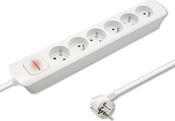 Shirit kontakti Qoltec, 6 priza, kabllo 1.8 m, i bardhë