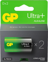 Алкални батерии GP Ultra Plus D, 1.5V, пакет 2 парчиња