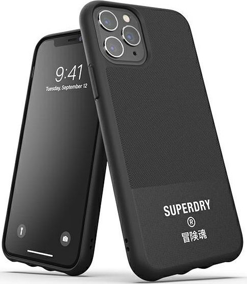 Mbrojtës celulari Dr Nona SuperDry Molded Canvas për iPhone 11 Pro Max, i zi