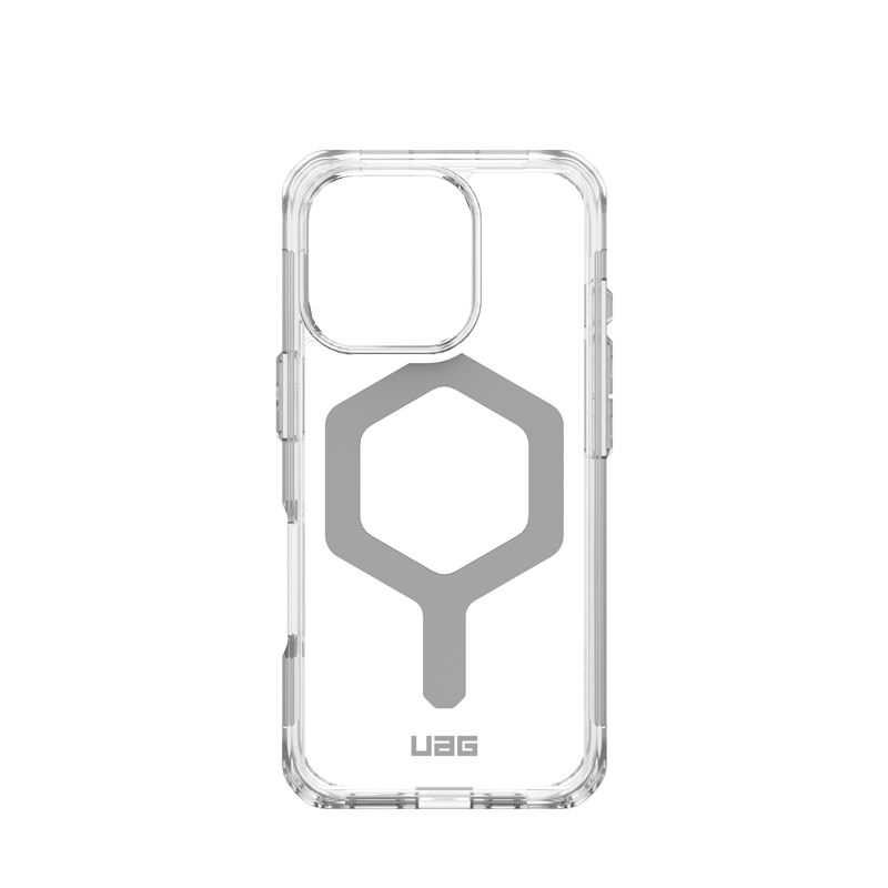 Маска за телефон UAG Plyo Series за iPhone 16 Pro, со MagSafe, проѕирна сребрена