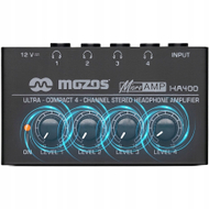 Amplifikator për kufje Mozos HA400, 4 kanale stereo, kontroll i pavarur volumesh, i zi