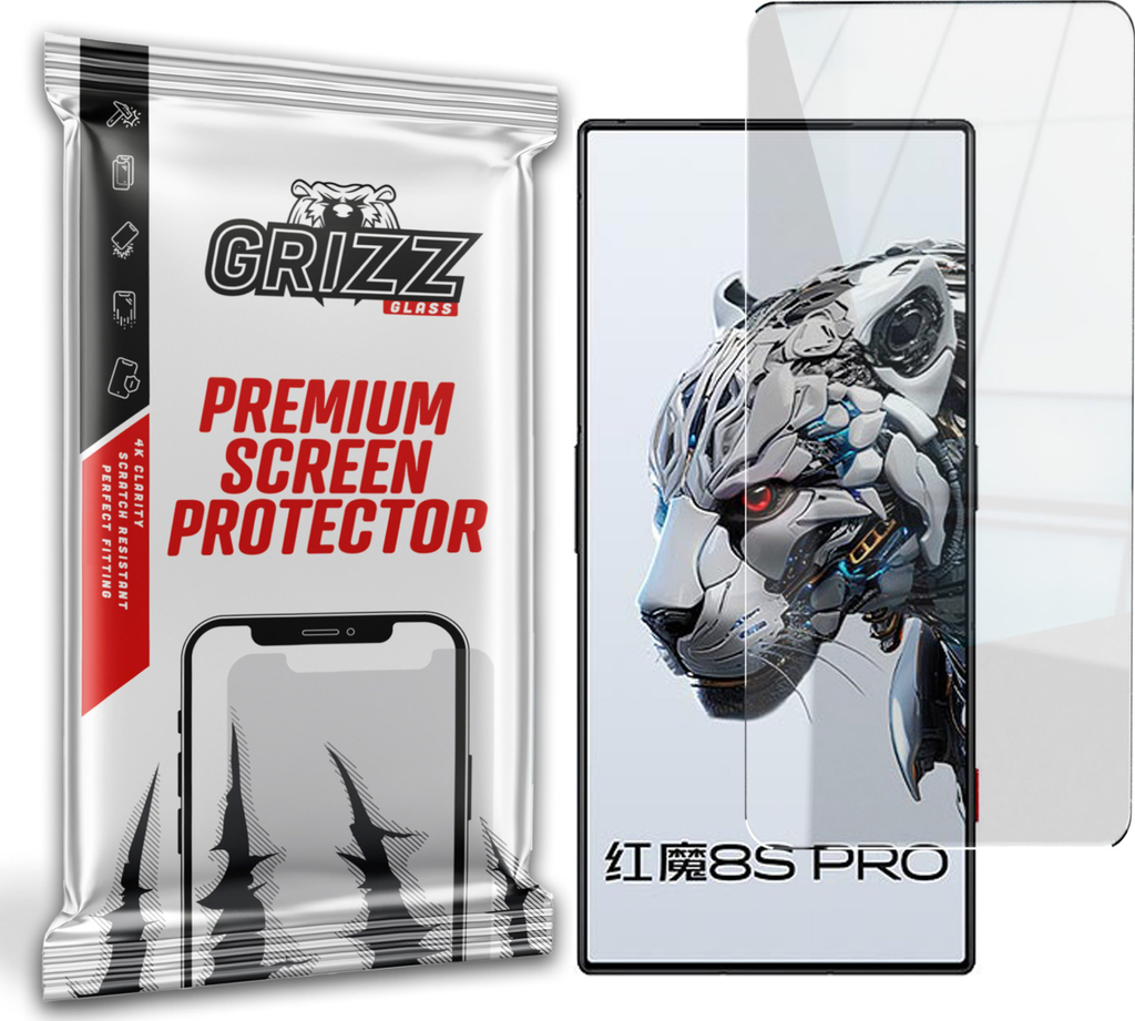 Xham mbrojtës hibrid GrizzGlass HybridGlass, për Nubia Red Magic 8S Pro Plus, transparen