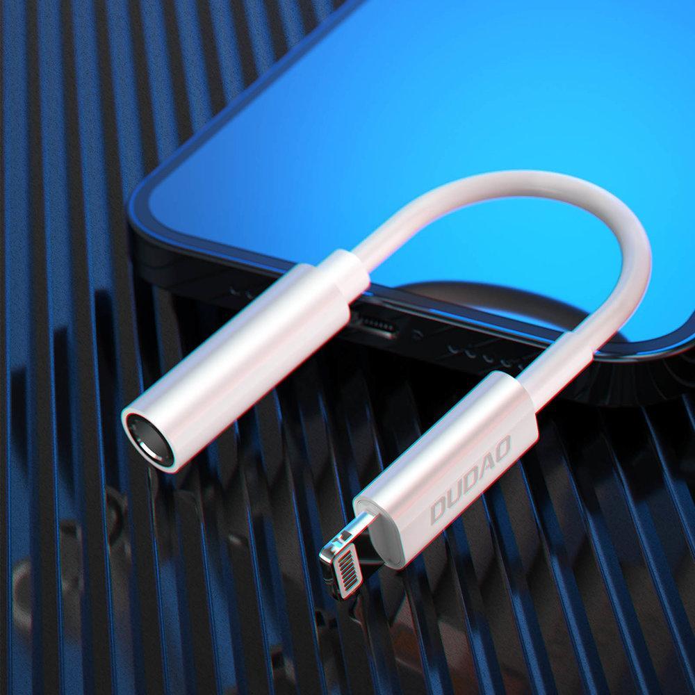 Përshtatës Dudao Lightning - Jack 3.5mm, i bardhë