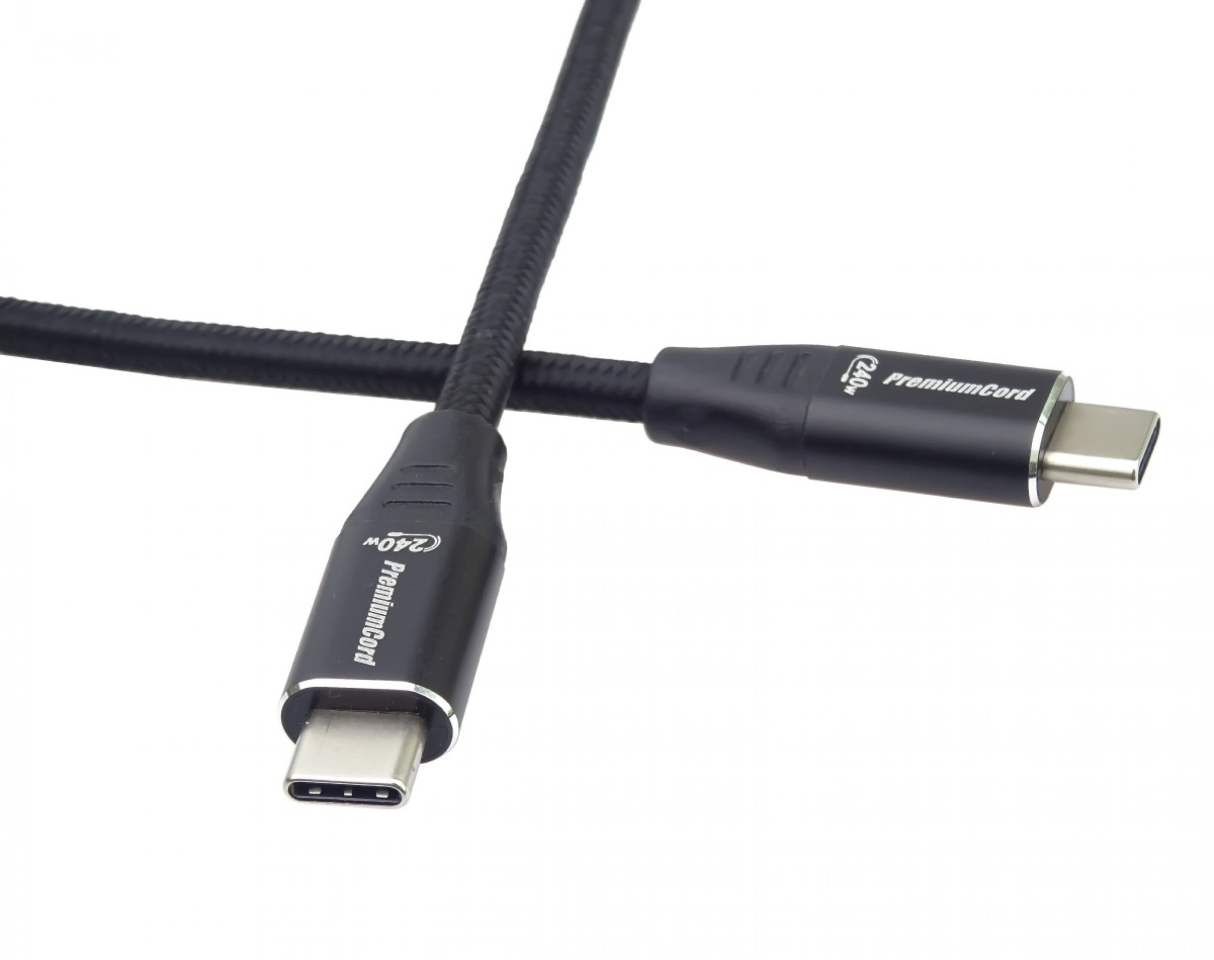 Kabllo USB C PremiumCord, 1.5m, 240W, 480 Mbps, e zezë
