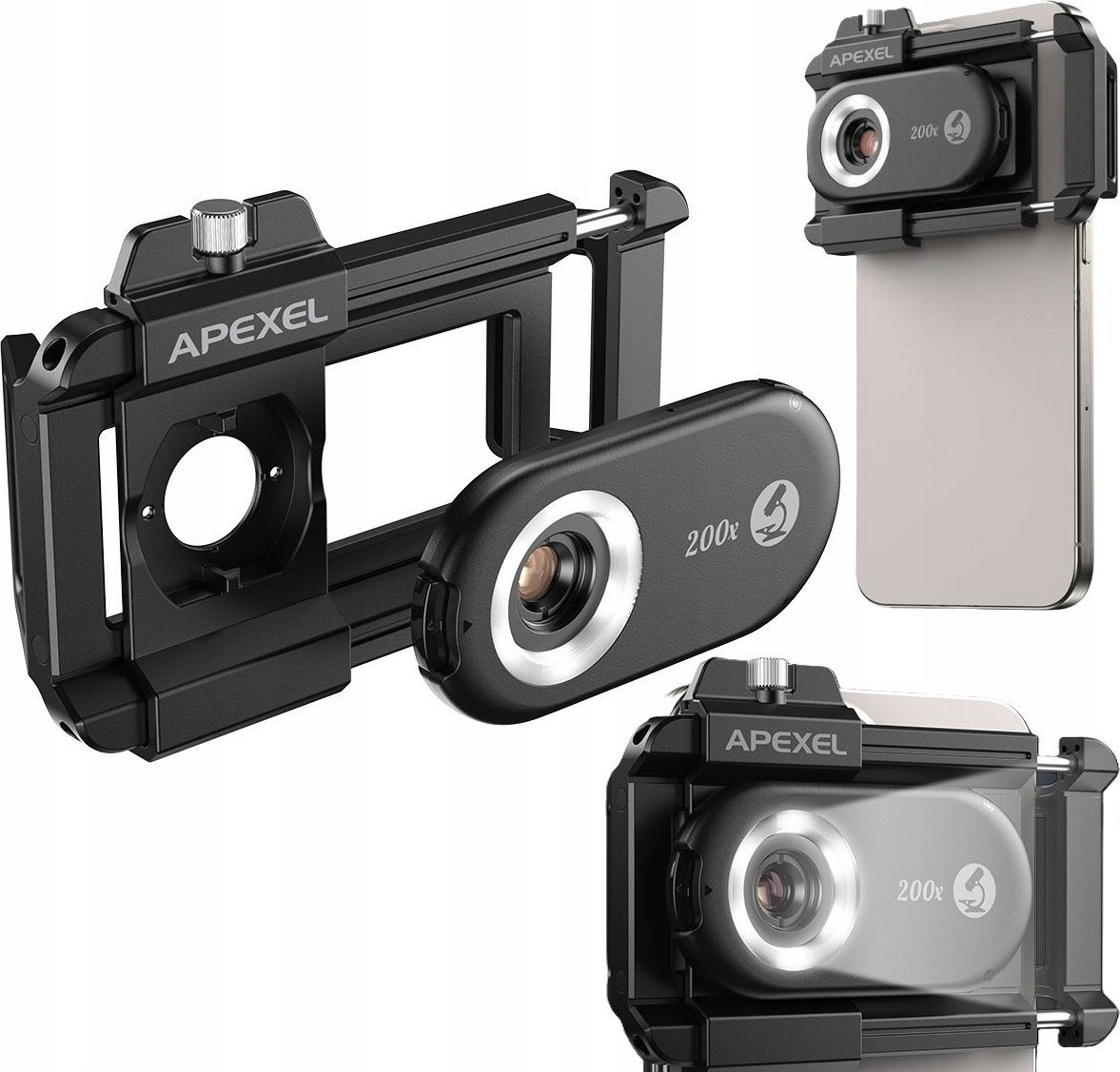 Mikroskop digjital mobil Apexel APL-MS200, 1000x, ndriçim LED, i bardhë