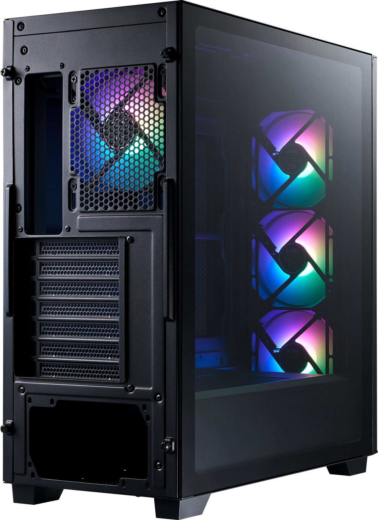 Kuti PC XPG Lander 500, ATX MATX Mini ITX, me 4 ventilatorë 120mm ARGB, e zezë