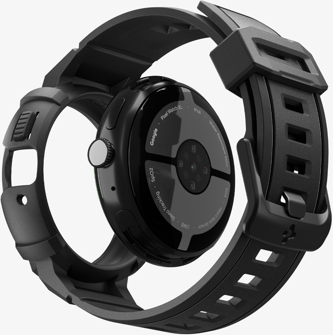 Mbrojtëse ore Spigen Rugged Armor Pro Stand, për Google Pixel Watch 4 41mm, e zezë matte