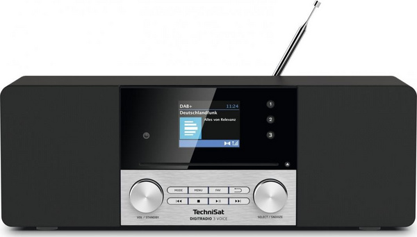 Radio CD TechniSat Digitradio 3 Voice, DAB+, stereo, e zezë