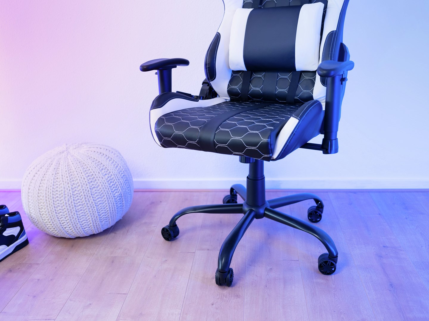 Karrige gaming Trust GXT 708W Resto, 134cm, 150kg, e zezë/bardhë