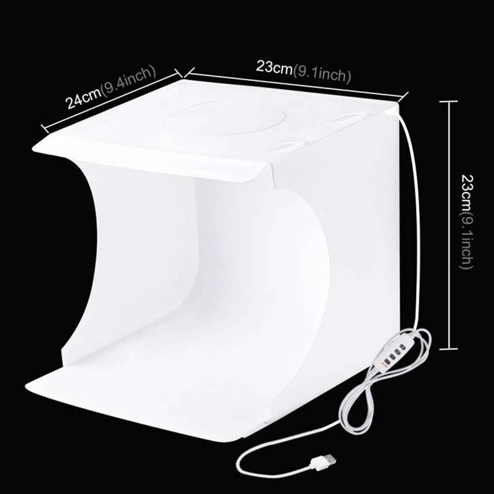 Tendë fotografike Puluz PU5032G, 30x30x30 cm, ndriçim LED, e bardhë
