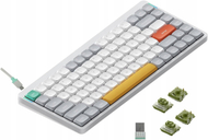 Tastierë wireless mekanike Nuphy Air75 V2, ultra e hollë, ndriçim RGB, Ionic White Moss