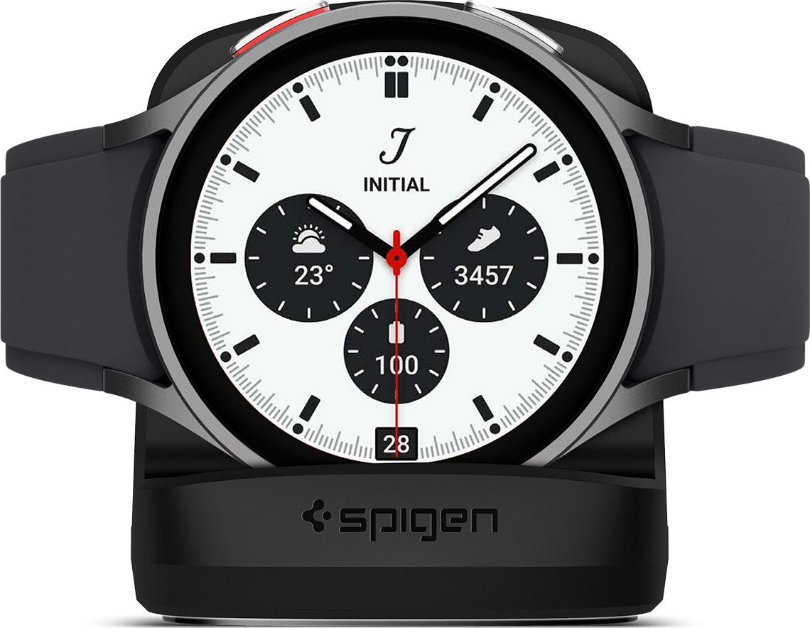 Qëndrim tavoline për orë inteligjente Spigen Night Stand S353, për Samsung Galaxy Watch 6 5 dhe Classic Pro, i zi