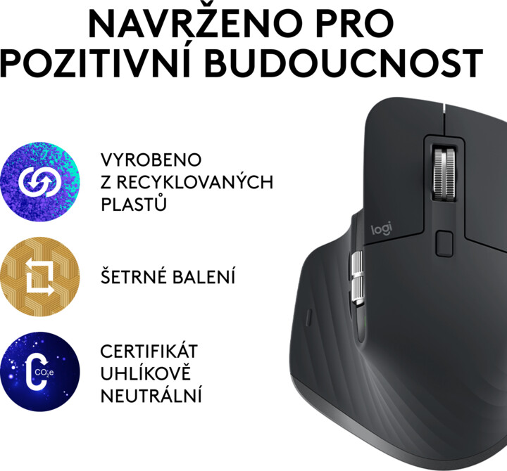Глувче Logitech MX Master 3S за Mac, сиво