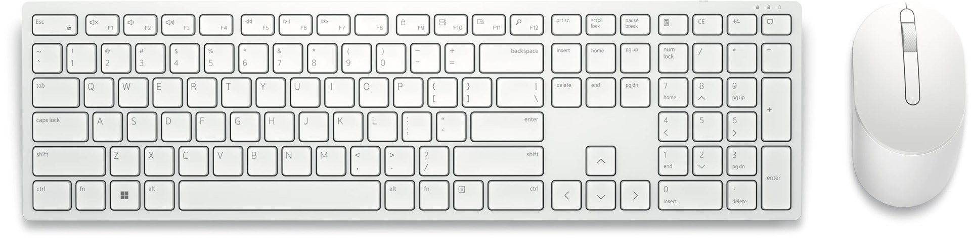 Set tastierë dhe maus Dell KM5221W, të bardha