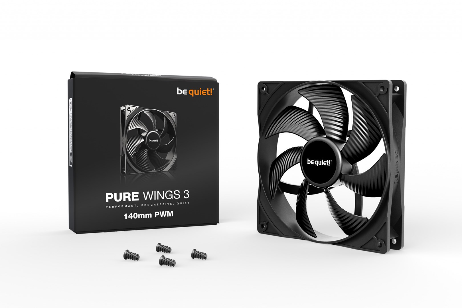 Ftohës Be quiet! Pure Wings 3, 14 cm, i zi