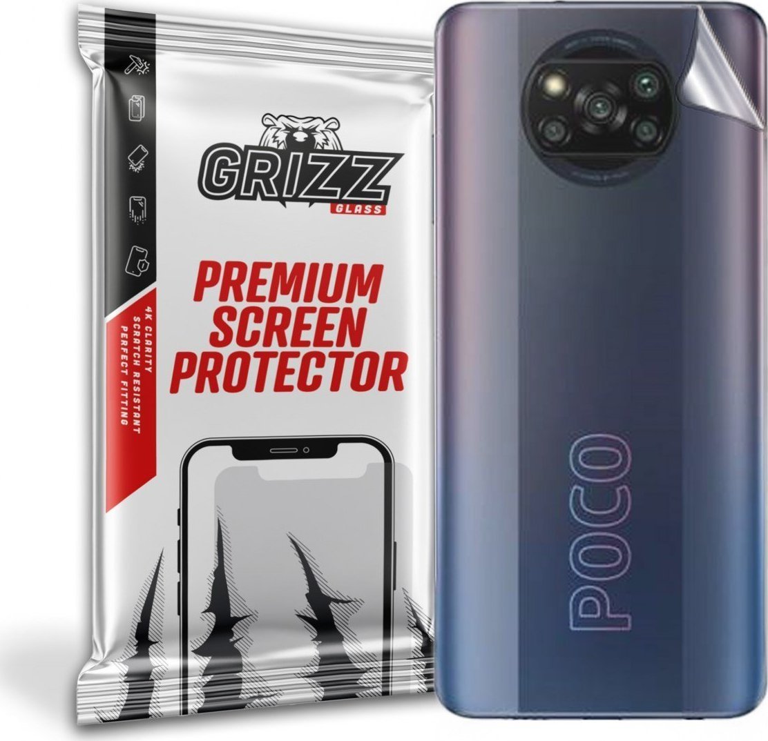 Film mbrojtës për pjesën e pasme GrizzGlass për Xiaomi POCO X3 Pro, UltraSkin, transparent