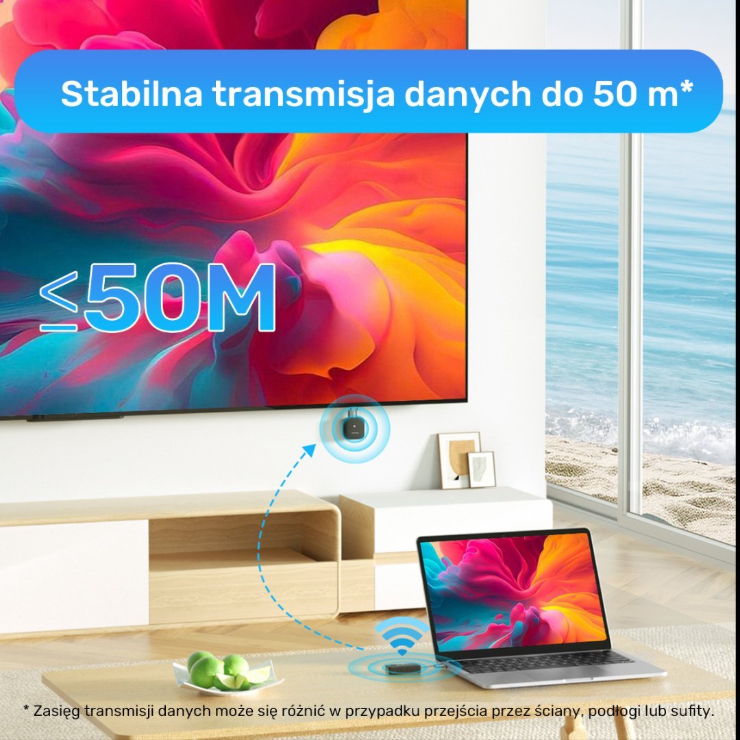 HDMI предавател без кабли Unitek V1184A01, до 50 m, Full HD, црн