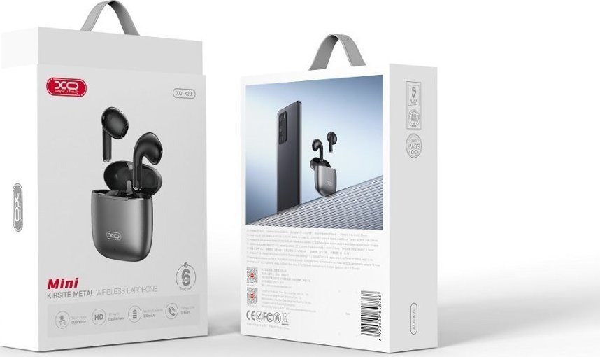 Kufje pa tela XO X28 TWS, Bluetooth 5.3, kuti karikimi, të zeza matte