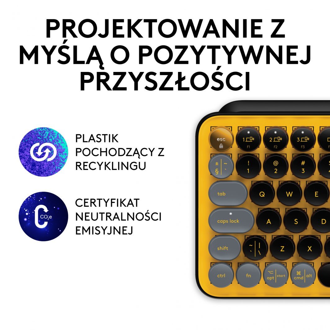 Tastierë Logitech POP Keys (920-010735), e zezë/ verdhë