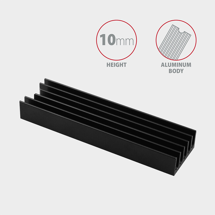 Ftohës pasiv AXAGON CLR-M2L10, për SSD M.2 2280, 10mm