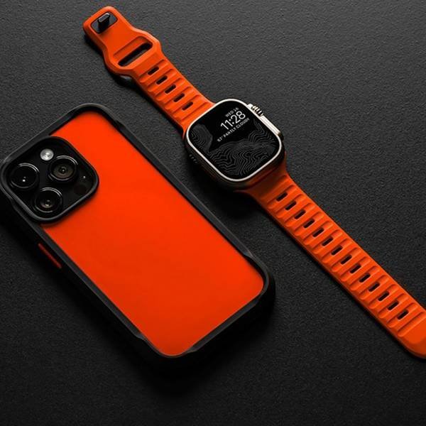 Rrip dore Tech-Protect Iconband Line për Apple Watch 4/5/6/7/SE/8/Ultra 44/45/49mm, TPU, portokalli