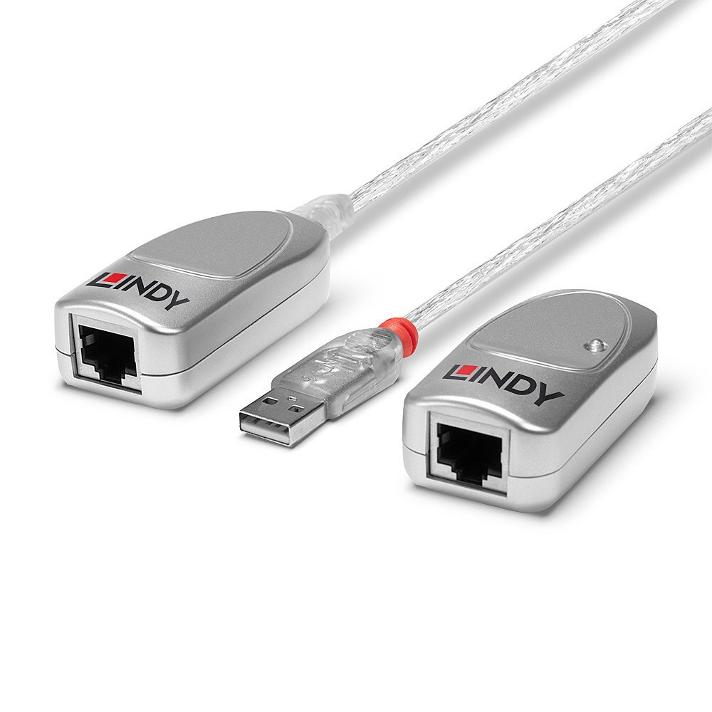 Zgjatues Lindy USB Cat5, 50m, i bardhë