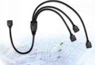 Kabllo i brendshëm RGB Inter-Tech 88885466, Y-adapter 3x 4-pin, 0.48m, i zi