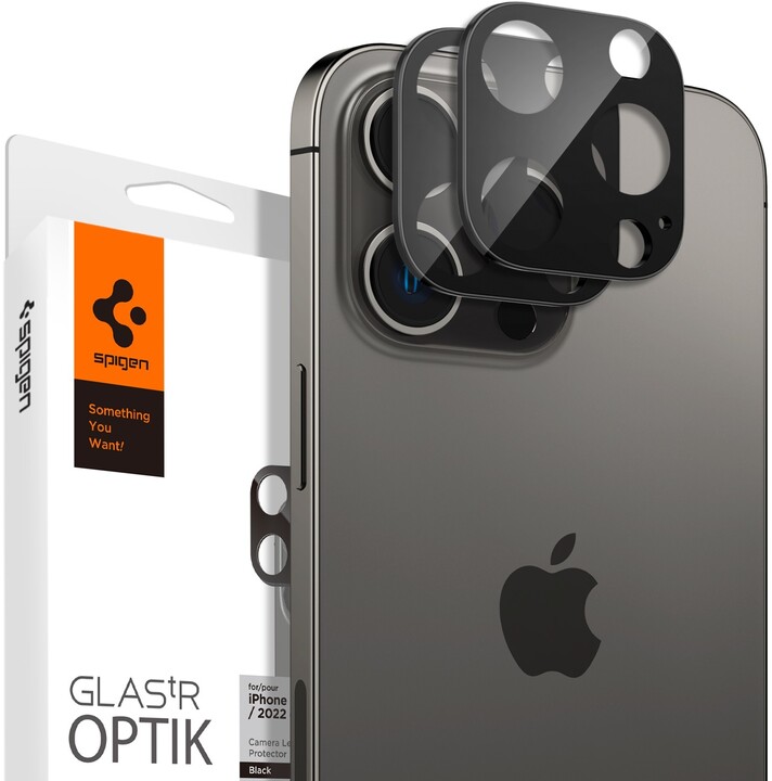 Xham mbrojtës Spigen Optik për Apple iPhone 14 Pro/iPhone 14 Pro Max, 2 copë, i zi