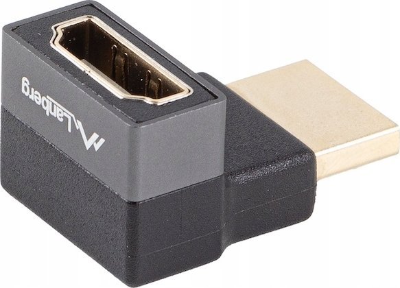 Adapter HDMI Lanberg 2.1, 8K, 90° lart, gri e zezë