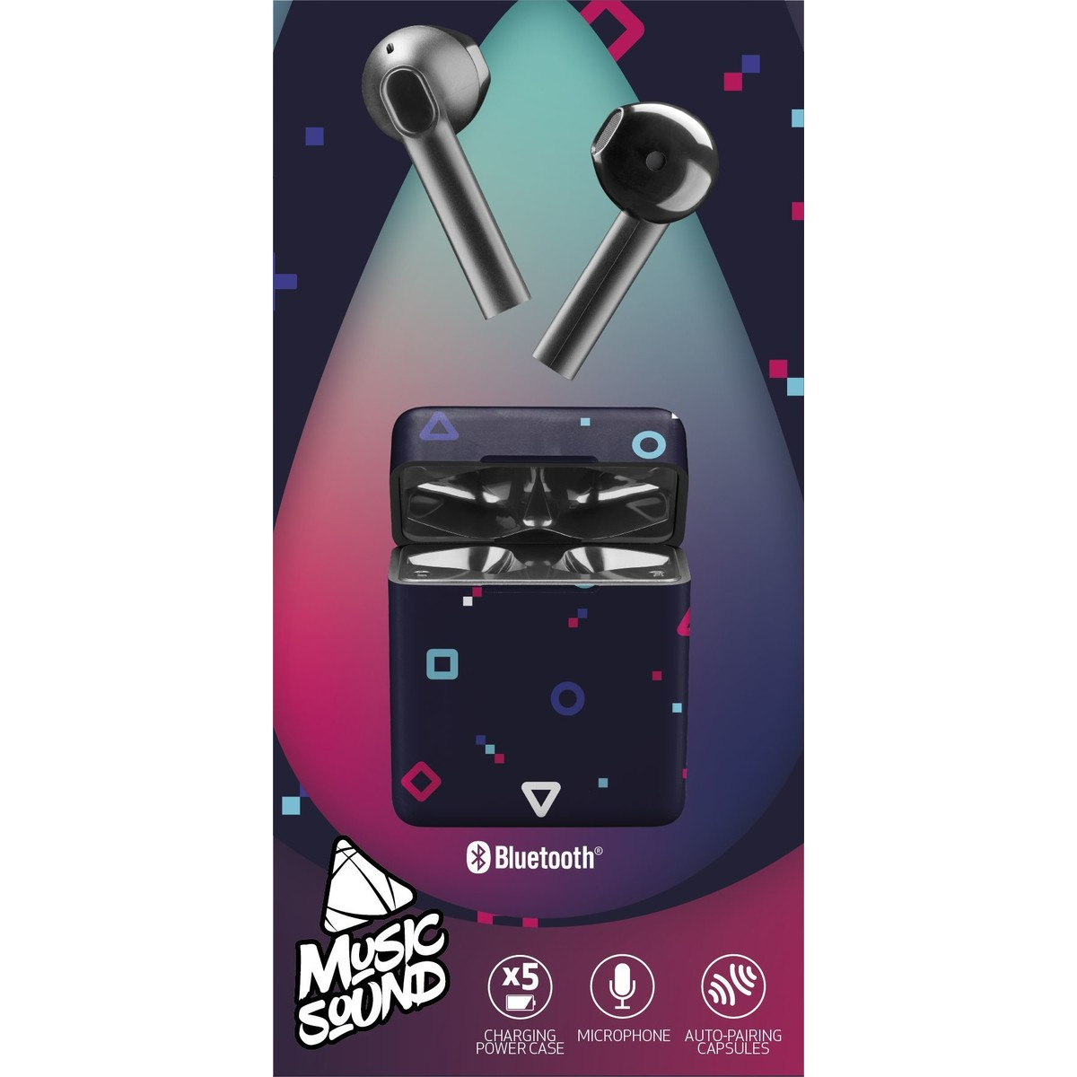 Dëgjuese Buds Cellularline Music Sound Fantasy BTMSTWSCAPSULE223, wireless, Mic, të zeza