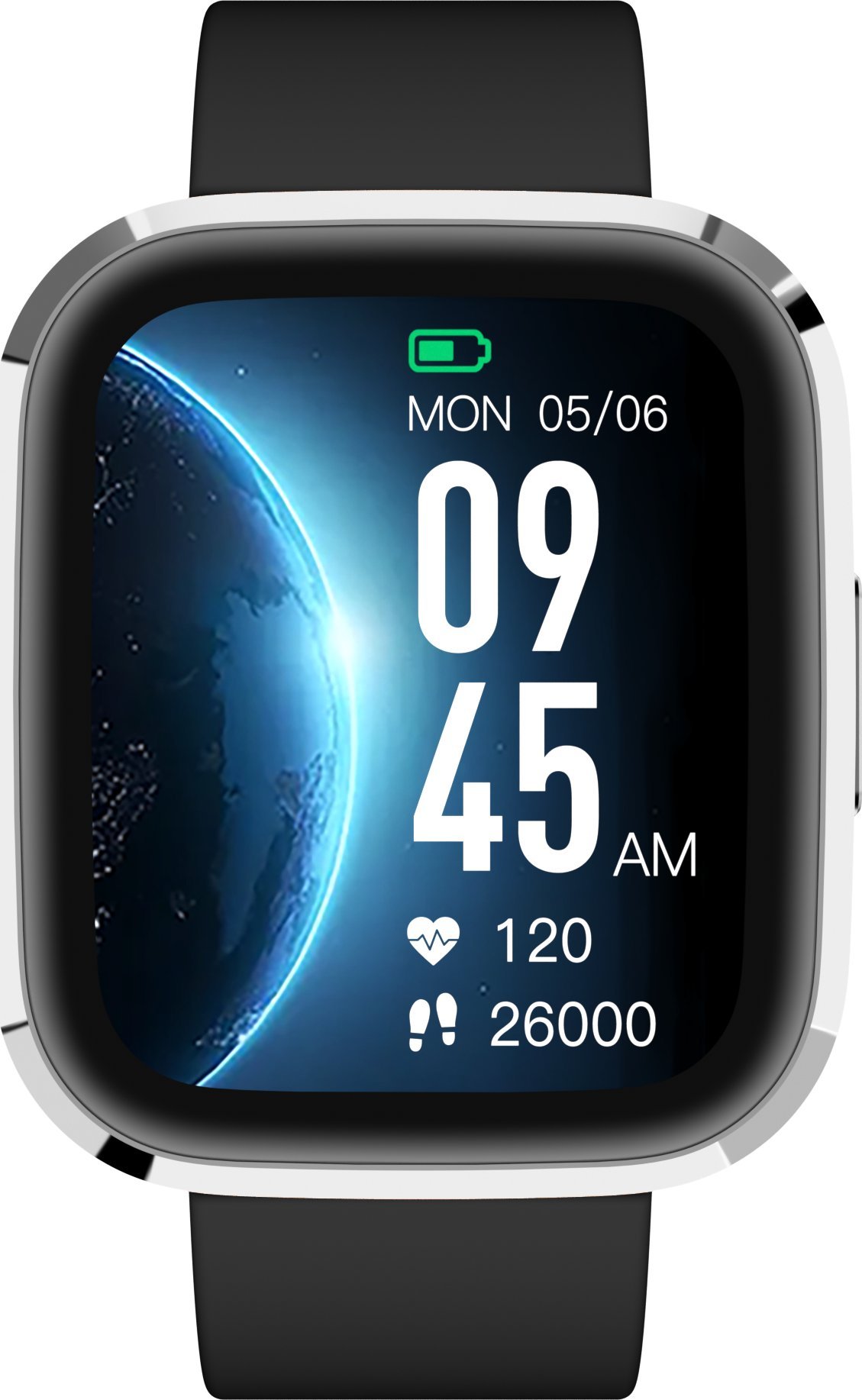 Smartwatch Garett GRC Style, 1.72", Bluetooth, i zi argjendtë