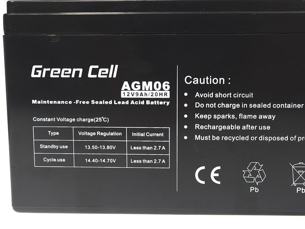 Bateri Green Cell AGM06 UPS, 12 V, 9 Ah