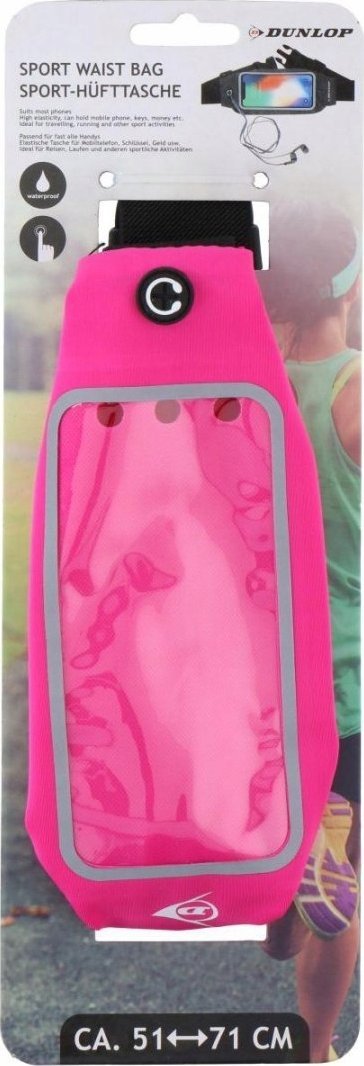 Mbajtëse telefoni për bel Dunlop, e papërshkueshme nga uji, për vrapim dhe biçikletë, e zezë