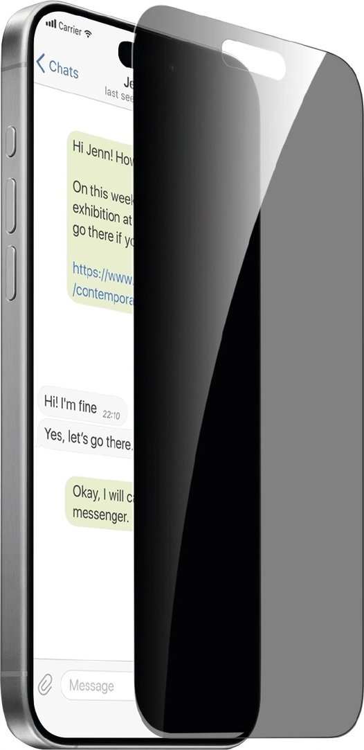 Qelq mbrojtës Puro për Apple iPhone 16 Pro, 1 copë, anti-spy, transparent