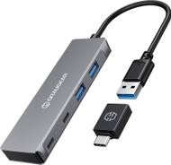 HUB USB Graugear G HUB2A2C AC, 4x USB 3.0, USB 3.2 Gen 1, argjendtë