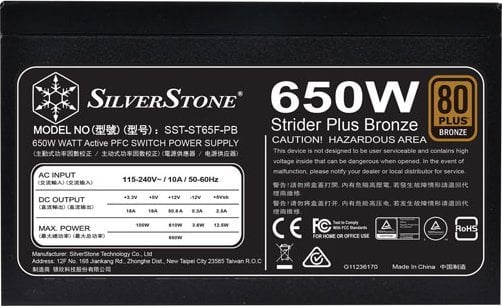 Burim energjie SilverStone SST-ST65F-PB ATX, 650W