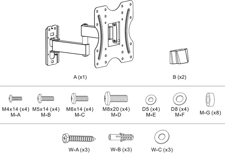 Mbajtëse MAX MTM9420FM për TV 23 "- 42", e zezë