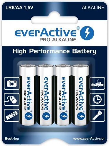 Bateri EverActive Battery Pro AA R6, 2900mAh, set 4 copë