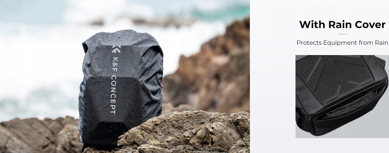 Çantë shpine K&amp;F Concept për kamerë, 17L, e papërshkueshme nga uji, e zezë